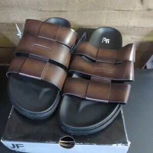 J FERRAR JF MEN'S DOVER BROWN SLIDE SANDAL - US SIZE 9